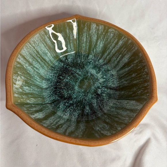 Green and Brown Ceramic Bowl - Picture 2 of 5